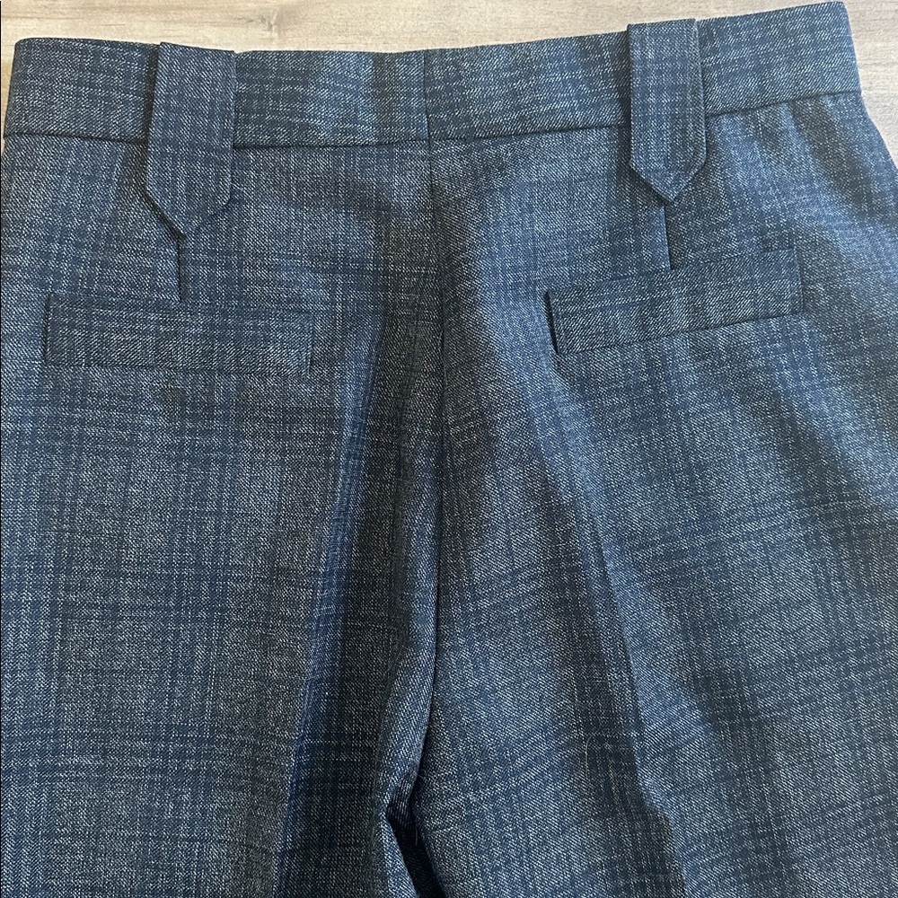 Sandro Wool Blend Charcoal Blue Checkered Dress Pants Trousers Sz 42 (US 10) - Picture 7 of 7